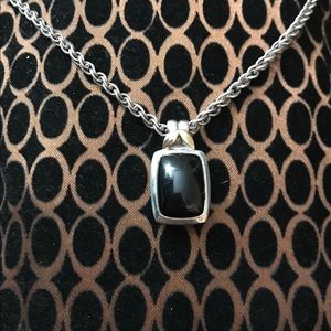 Onyx sterling w gold accent necklace